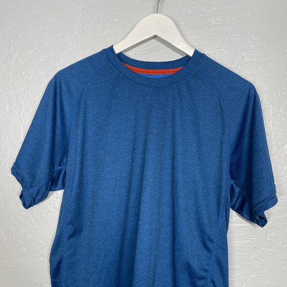 Prana Men XL Blue Short sleeve Crew Shirt Technical Athletic Workout Outdoor - Picture 4 of 9